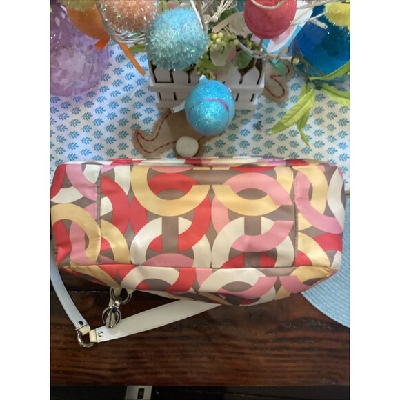 COACH KRISTIN CHAIN LINK PRINT DOUBLE ZIP SATCHEL Bag F22744 Handbag Purse COA - Picture 6 of 9